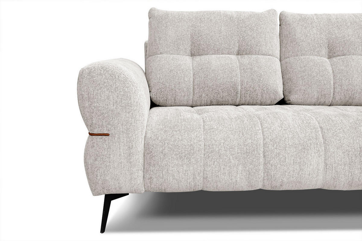 SOFA SALVINI 2,5-Sitzer, weiß - Schwarz/Weiß, Holzwerkstoff/Textil (176/88/99cm) - Courtois Laville