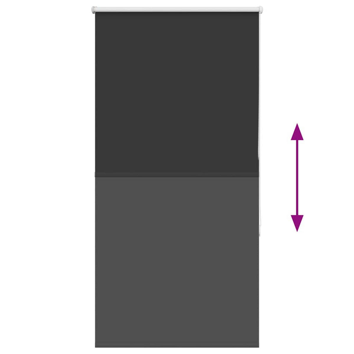 VERDUNKELUNGSROLLO 75/150 cm Stoffbreite 70,7 cm aus Polyester Schwarz - Schwarz, Textil (75/150cm) - vidaXL