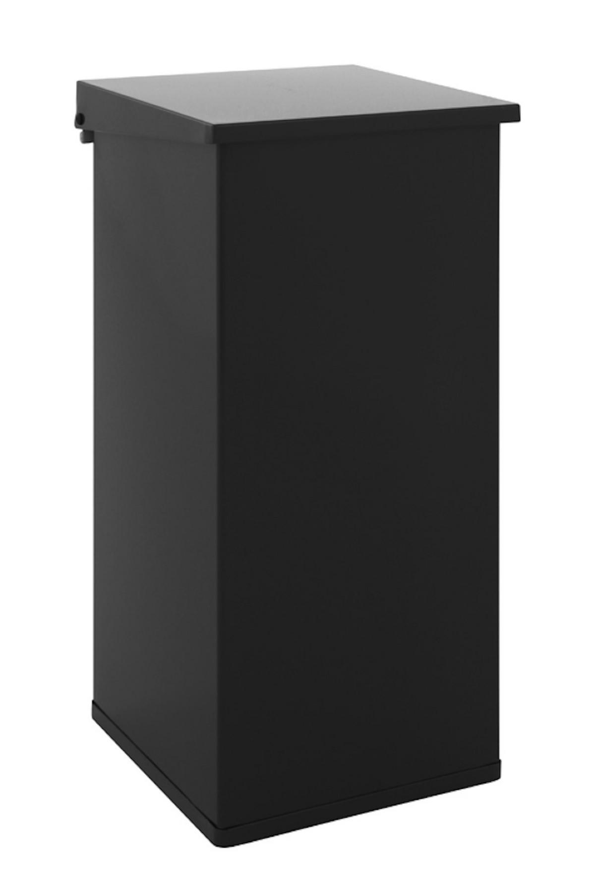 MÜLLEIMER Eckig Haiti Mit Softclose Hebedeckel 110 Liter Schwarz - Schwarz, Metall (36/80/36cm) - PROREGAL