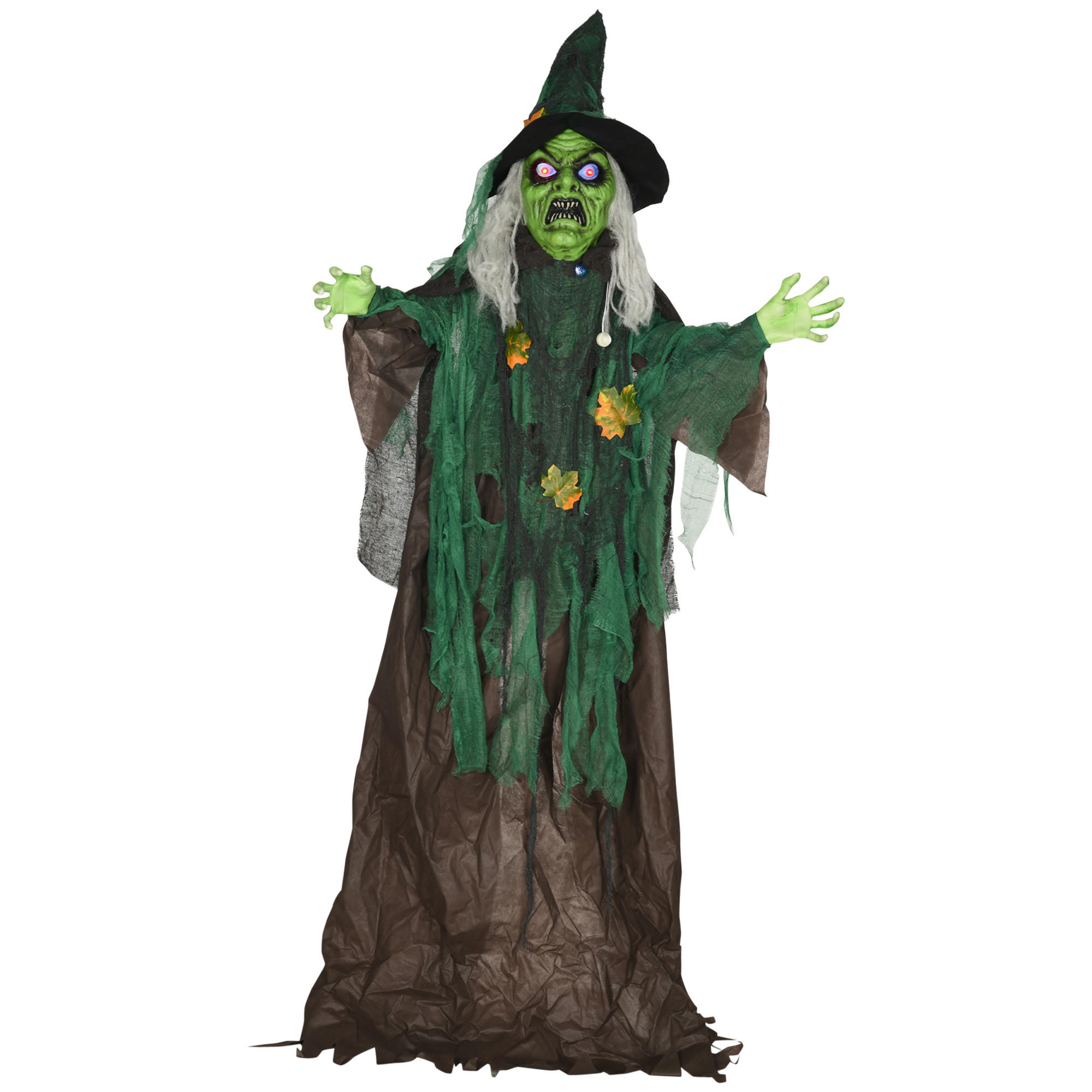 HALLOWEEN HORROR-CLOWN, Mehrfarbig, Polyester, PE, Kunststoff, Stahl - Multicolor, Kunststoff (18/183/60cm) - HOMCOM