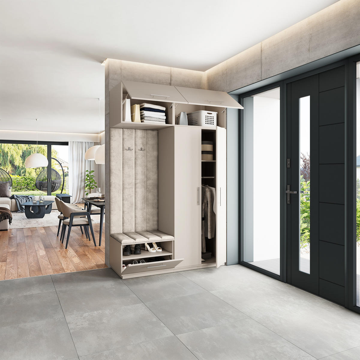 GARDEROBENSCHRANK REMA 150/240/60 cm Modern Kaschmir - Kaschmir, Holzwerkstoff (150/240/60cm) - MASSENO