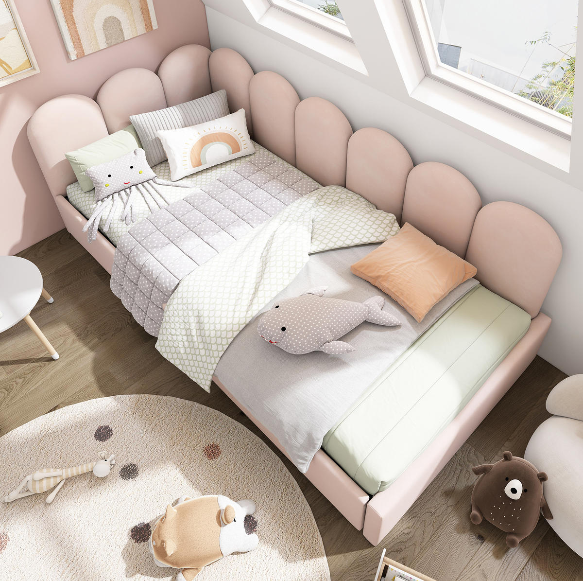 ČALOUNĚNÁ postel 90/190 cm samet růžová, s 2 zásuvkami - růžová, textil (90/190cm) - BEAOK