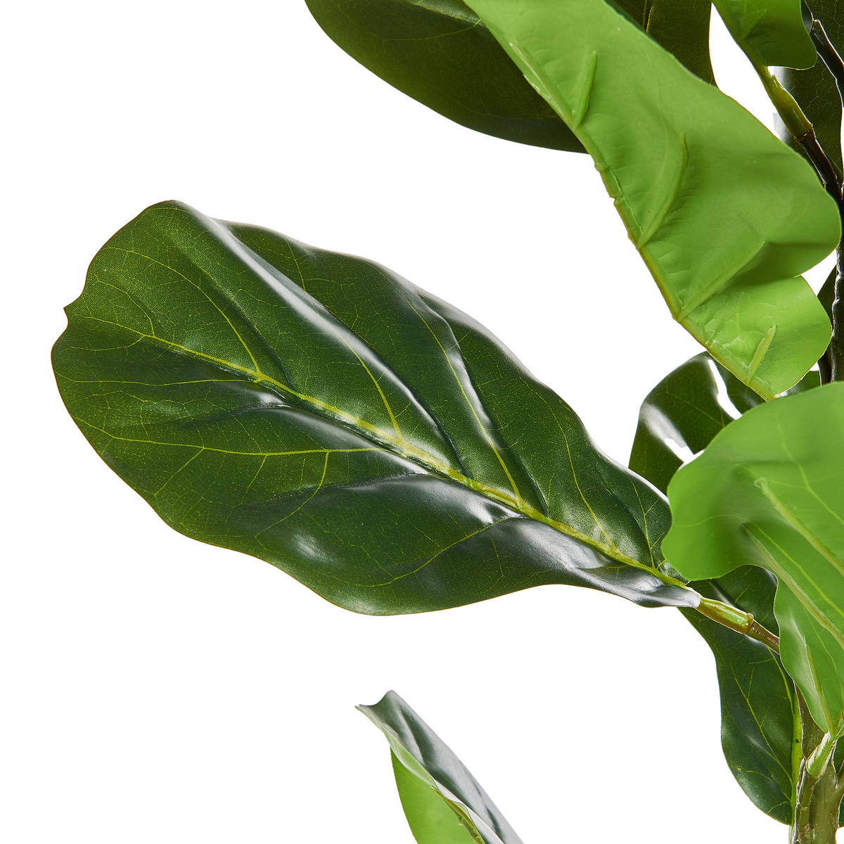 KÜNSTLICHE Topfpflanze 72 cm Grün/Schwarz Fiddle Leaf Tree - Schwarz/Grün, Kunststoff (72cm) - Beliani
