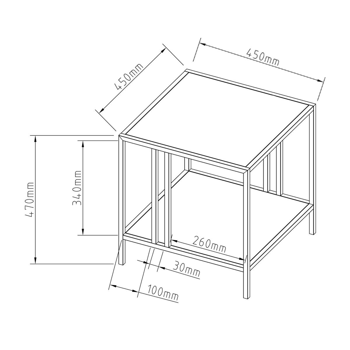 BEISTELLTISCH Kumlinge - Weiß, Metall (45/45/47cm) - [en.casa]