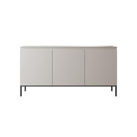 SIDEBOARD Bemmi Beige mit schwarzen Beinen 3-türig 150 cm - Beige/Schwarz, Holzwerkstoff/Metall (150/71.5/35cm) - Selsey
