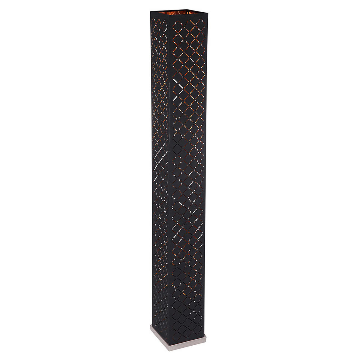 LED STEHLEUCHTE Clarke Schwarz Blattgold - Schwarz, Metall (15/15/118cm) - Globo Lighting