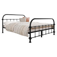 METALLBETT Derozi - Schwarz/Naturfarben, Holz/Metall (160/200cm) - MIRJAN24
