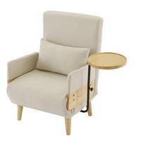 SESSEL 88/74.5/66 cm Beige aus Leinenstoff mit Schlaffunktion - Beige, Textil (88/74.5/66cm) - OKMYHOME