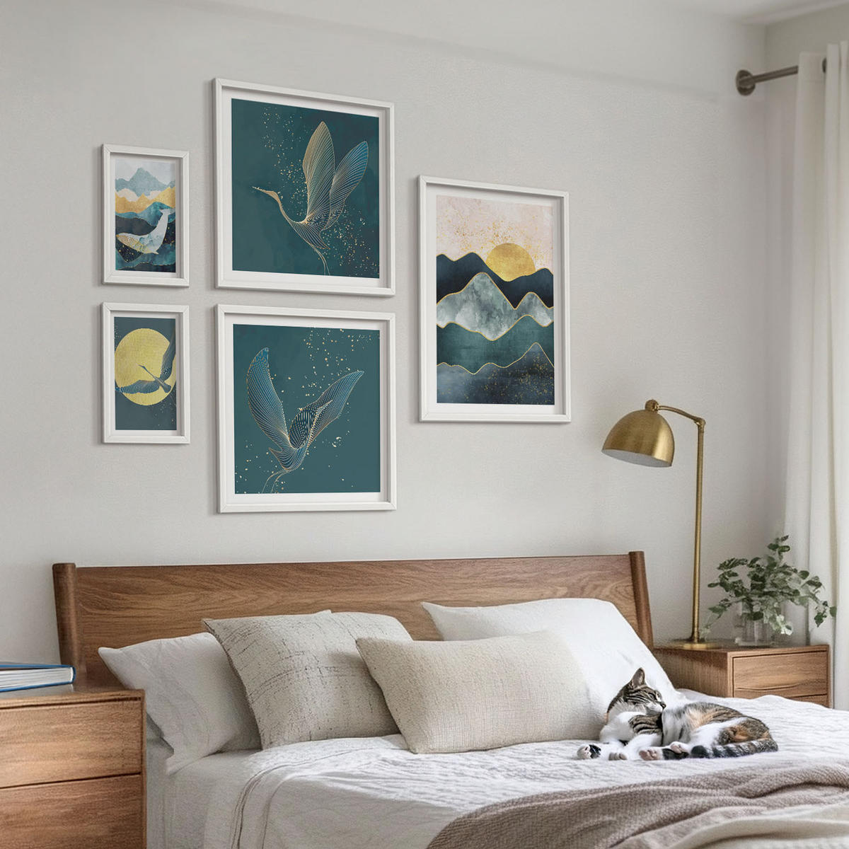 WANDBILDER 5er-Set - 50x50 cm & 20x30 cm & 40x60 cm Weißer Rahmen - Familie, Liebe, Wärme, Zuhause - Weiß, Kunststoff (40/60cm) - ArtPrintCave