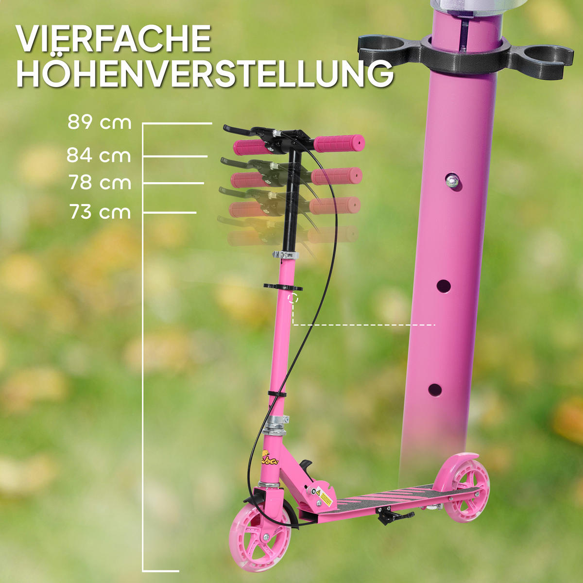 KINDERSCOOTER, Rosa, Kunststoff, Metall - Rosa, Kunststoff/Metall (73/36/89cm) - AIYAPLAY