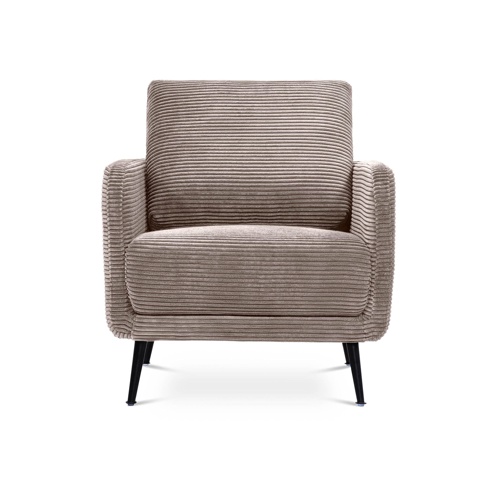 DESIGNER-SESSEL Emma aus Cord in Taupe - Taupe/Schwarz, Holz/Holzwerkstoff (71/81/75cm) - Sicaan