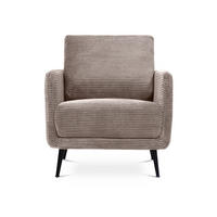 DESIGNER-SESSEL Emma aus Cord in Taupe - Taupe/Schwarz, Holz/Holzwerkstoff (71/81/75cm) - Sicaan