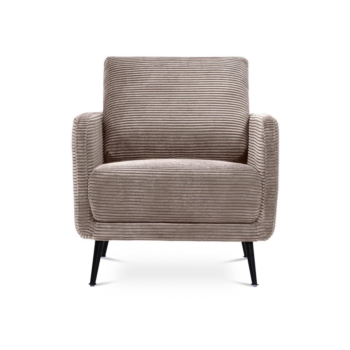 DESIGNER-SESSEL Emma aus Cord in Taupe - Taupe/Schwarz, Holz/Holzwerkstoff (71/81/75cm) - Sicaan