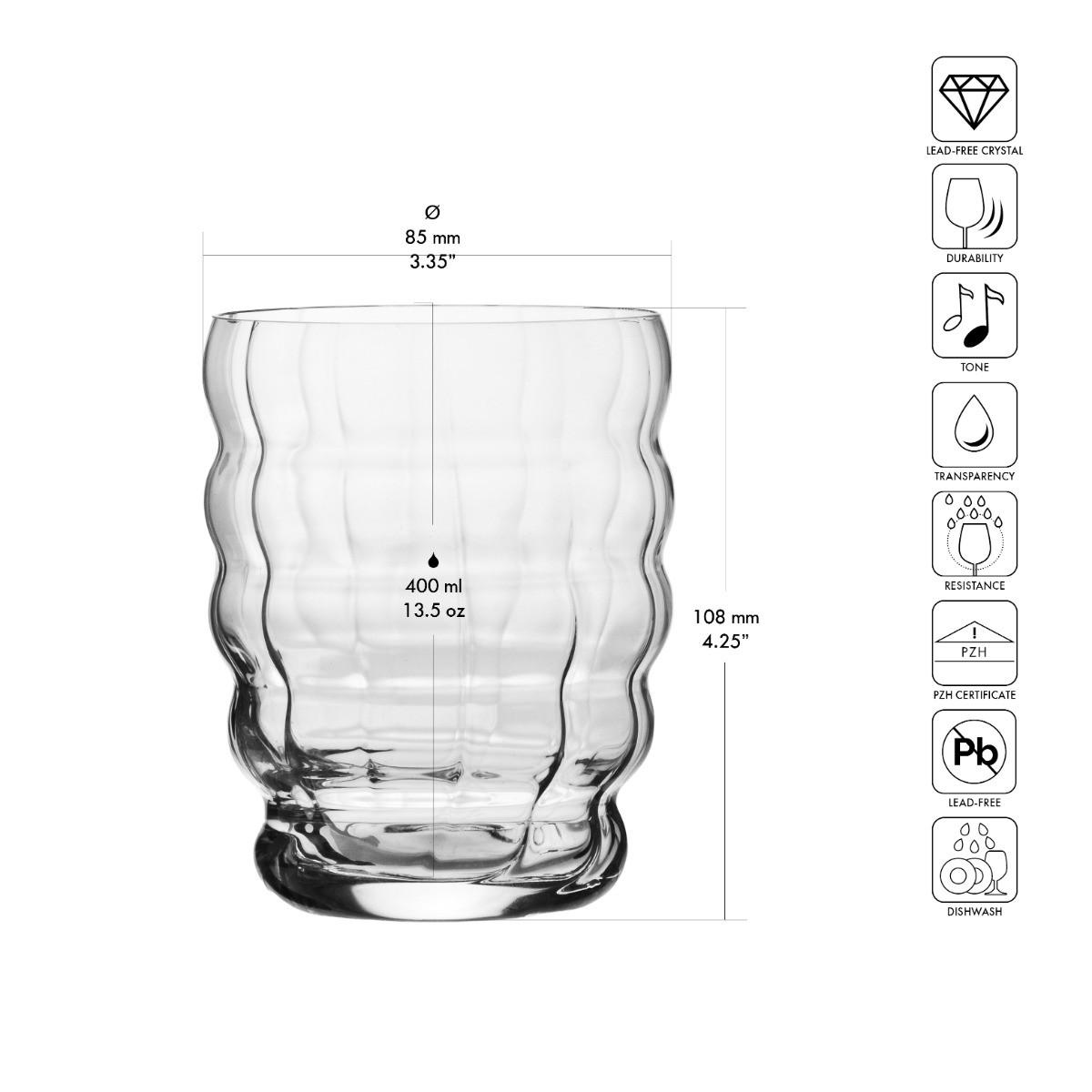 KAFFEE MOMENTS LATTE MACCHIATO, 4ER-SET, 440 ML - Transparent, Glas (8.5/10.5/8.5cm) - Krosno Glass