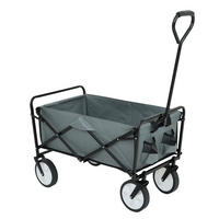 CĂRUCIOR DIN LEMN TIP VAGON, se poate strânge, cu capacitate de încărcare de 110 kg - gri, material textil (50/59/50cm) - RAUMHIRSCH FURNITURE