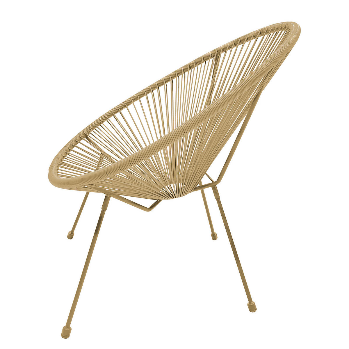 SITZGRUPPE - Stahl / Polyrattan - 3-teilig - Beige, Glas/Naturmaterialen - home24