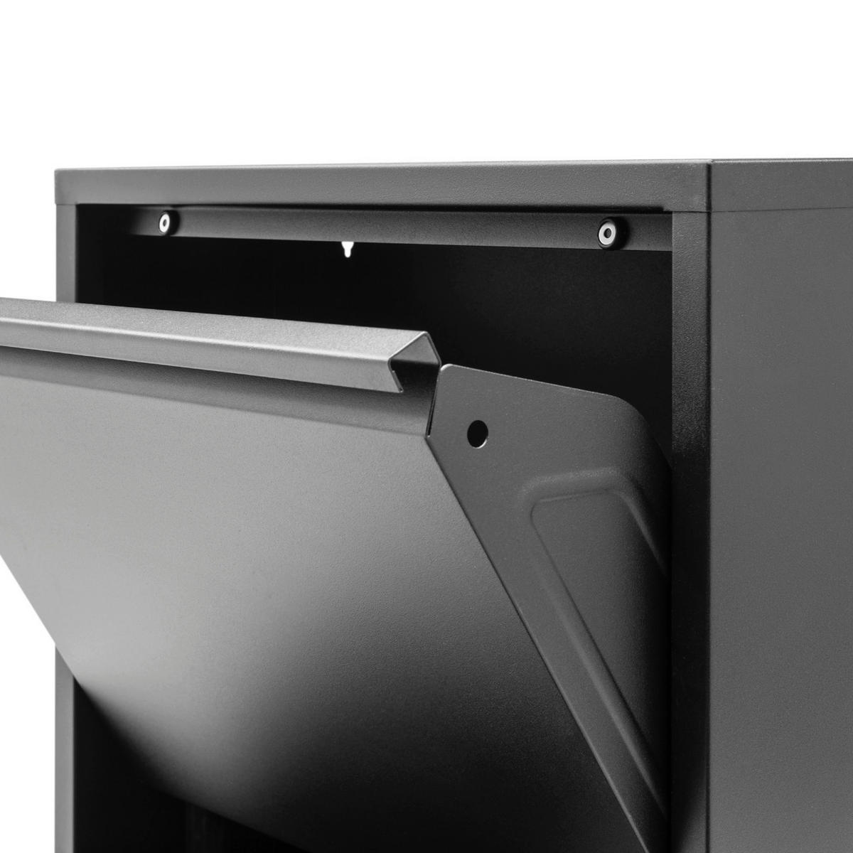 SCHUHSCHRANK schmal Metall mit Magnet 3 Plus Klappen Schwarz - Schwarz, Metall (50/114/15cm) - Gowoll