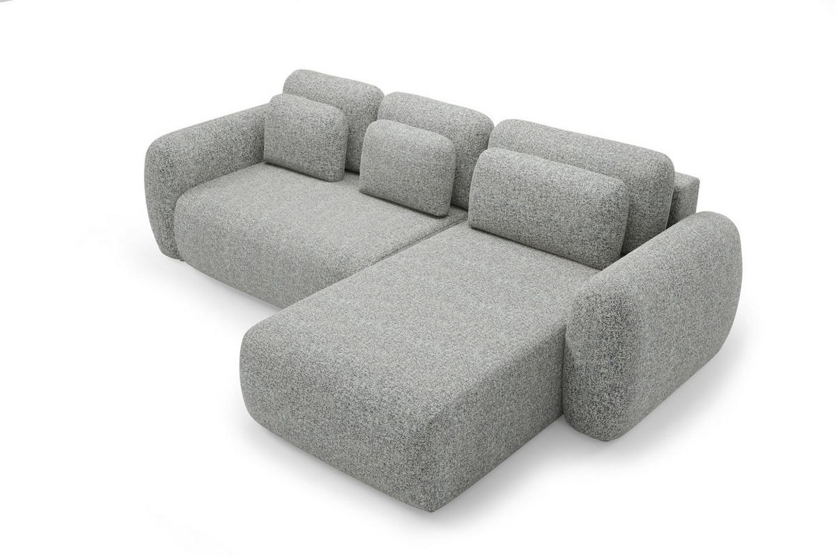 ECKSOFA Gaston Mit Schlaffunktion - Grau, Holzwerkstoff/Textil (304/190cm) - Fun Möbel