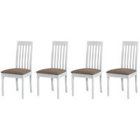 STUHL Roma 9 (4er Set) - Weiß/Bronzefarben, Holz (47/96/43cm) - Leaf Design