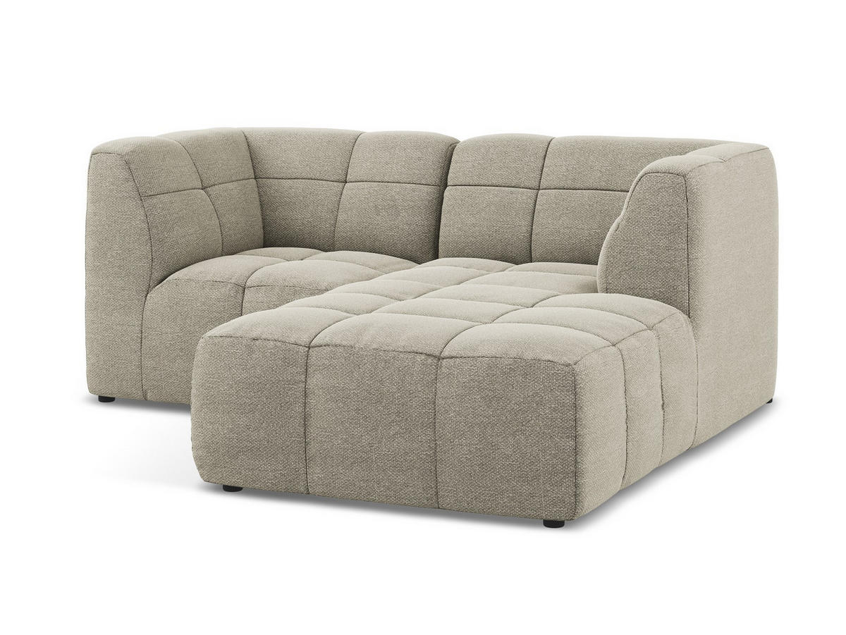 SOFAELEMENT Links Bouclé Stoff Weiß - Schwarz/Weiß, Holzwerkstoff/Kunststoff (101/77/175cm) - Makamii