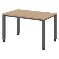SCHREIBTISCH Serie-Q Gestell: Graphit 80/120/74 cm in Eichefarben - Eichefarben, Holzwerkstoff (80/120/74cm) - bümö