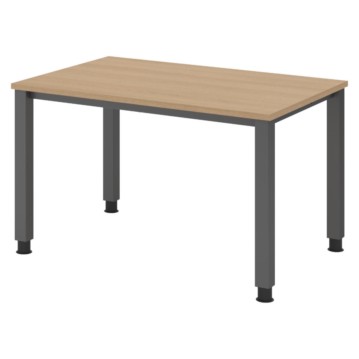 SCHREIBTISCH Serie-Q Gestell: Graphit 80/120/74 cm in Eichefarben - Eichefarben, Holzwerkstoff (80/120/74cm) - bümö