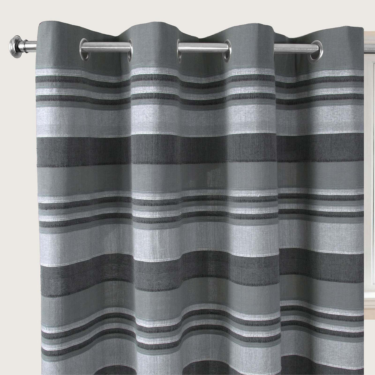 ÖSENVORHANG Morocco blickdicht 2er-Set, 167/182 cm - Grau, Textil (167/182cm) - Homescapes