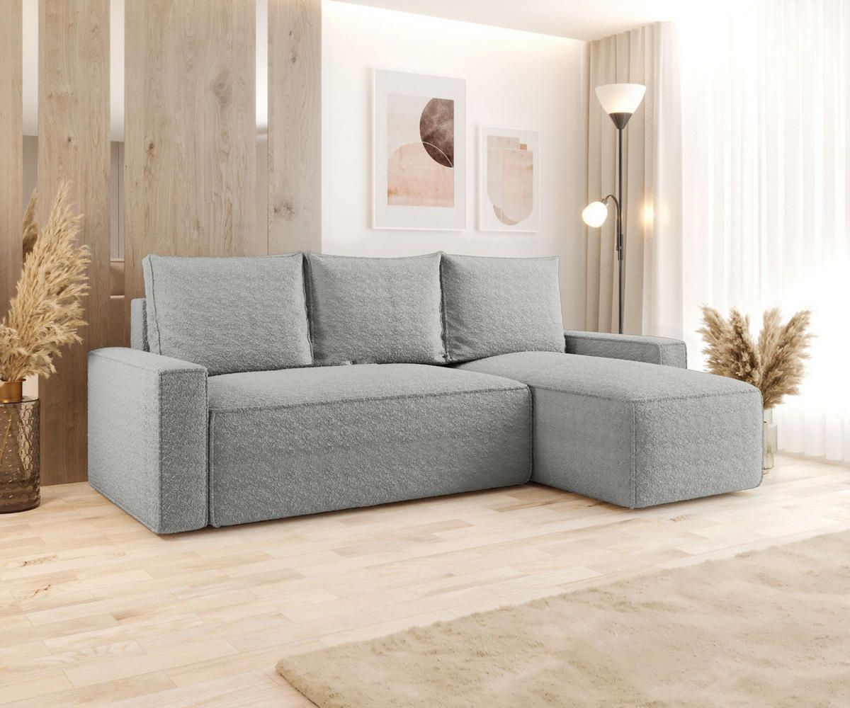 ECKSOFA mit Schlaffunktion SAVIO Quelle 83 Rechts - Grau, Textil (232/140cm) - Bedante