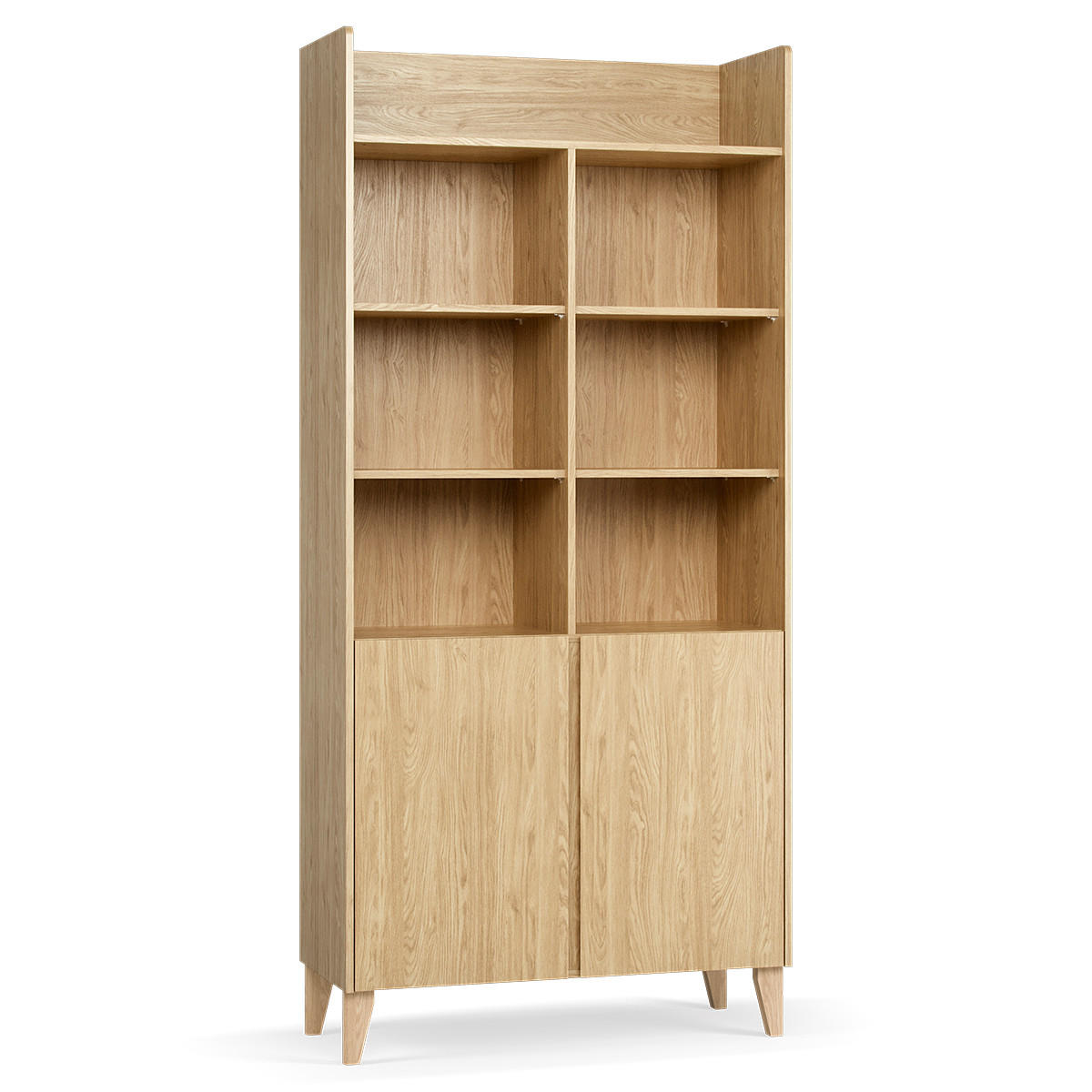 KNIHOVNA Dřevo - hnědá, kompozitní dřevo (204/38/94cm) - Petits-meubles