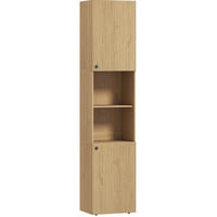 BADEZIMMER Hochschrank 40x31x182 cm Eiche mit 2 Fächern & verstellbaren Regalen - Eichefarben, Holzwerkstoff (40/182/31cm) - Modfu