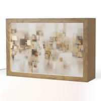 STOLNÁ LAMPA Abstraktné štvorce - zemité tóny - hmlisté 30x20 cm - farba hrušky, kompozitné drevo (8/30/20cm) - OnlyWow