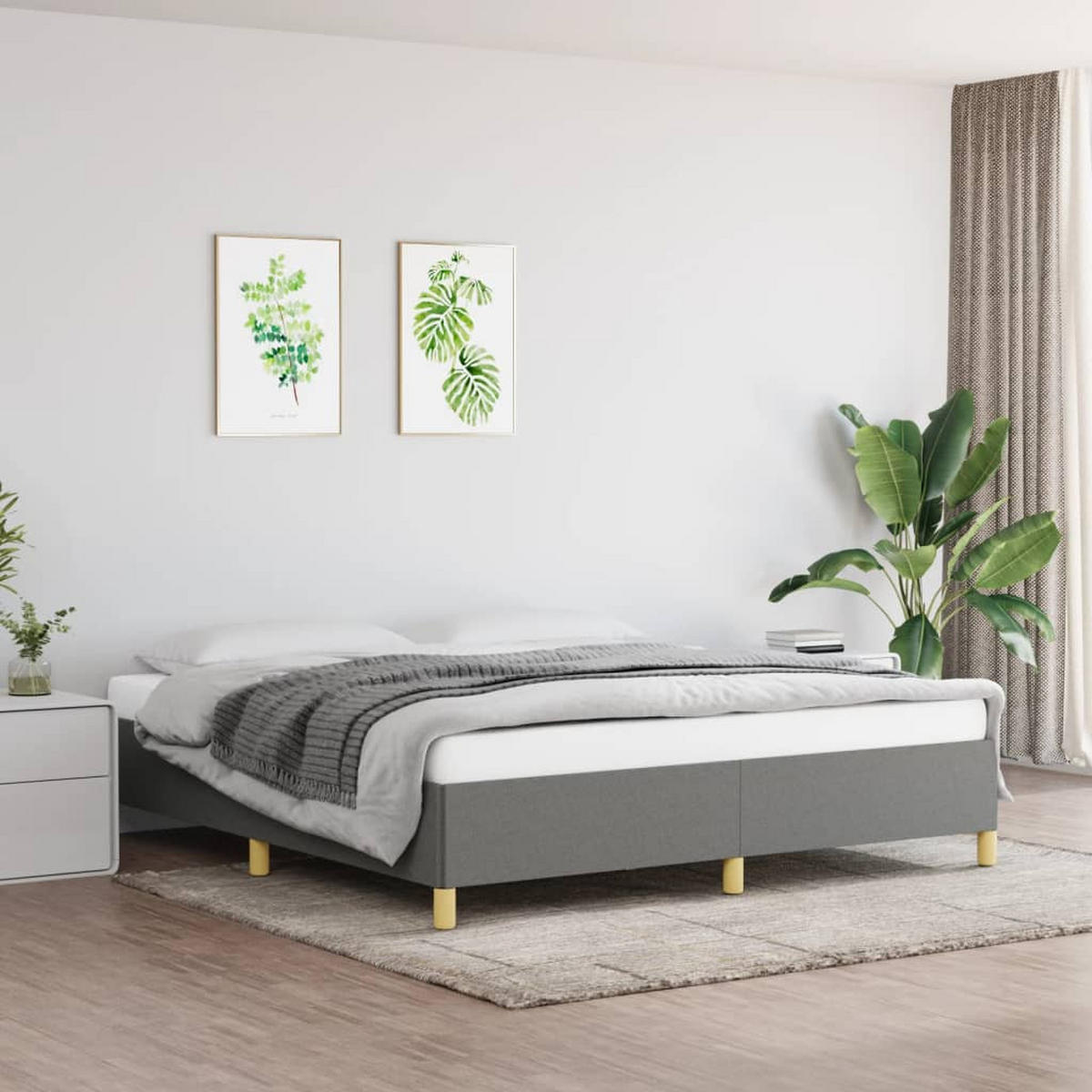 POLSTERBETT Raber 180/203 cm - Grau, Holzwerkstoff (180/200cm) - Nettlife
