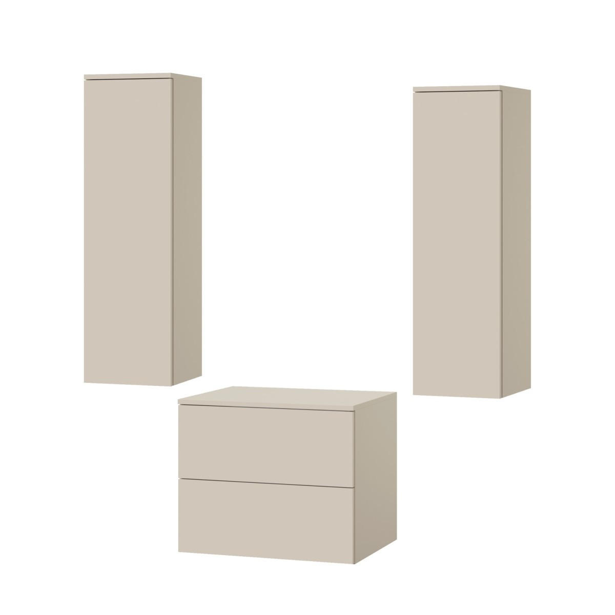 BADMÖBEL-SET Color Kaschmir 3-Teilig (2S 60 + 1D 100 X2) - Kaschmir, Holzwerkstoff (120/160/45cm) - mzm24