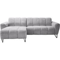 ECKSOFA Volare Mini ohne Schlaffunktion hellgrau links, Vega-Stoff - Hellgrau/Schwarz, Textil/Metall (256/165cm) - Beautysofa