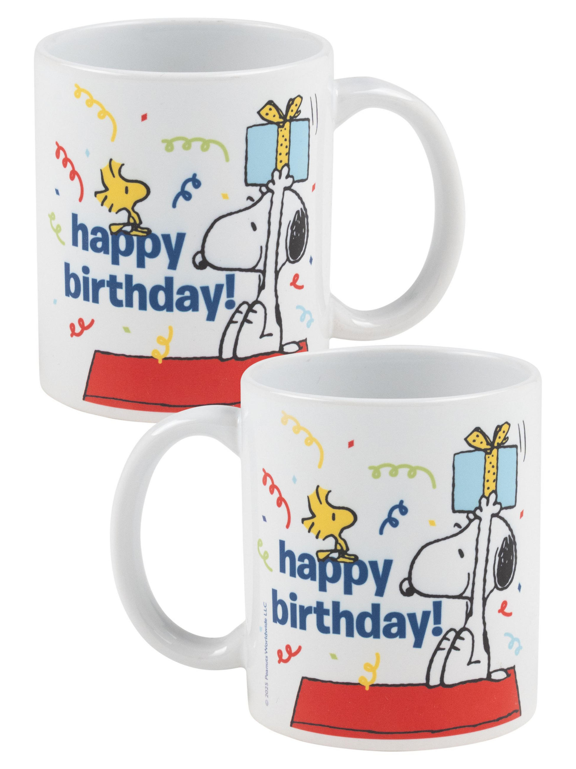 KAFFEEBECHER The Peanuts Snoopy Happy Birthday Geburtstag Weiß 320 ml - Weiß, Keramik (0.32L) - United Labels