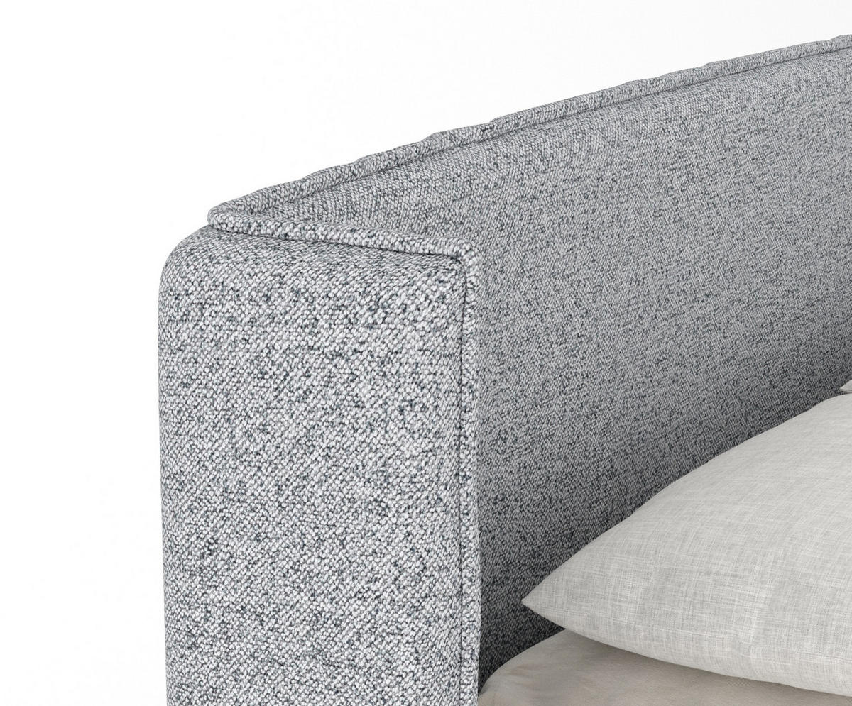 BOXSPRINGBETT Carizzo Grau 180/200 cm mit Matratze und Topper - Schwarz/Grau, Holz/Holzwerkstoff (180/200cm) - Maison de Reve