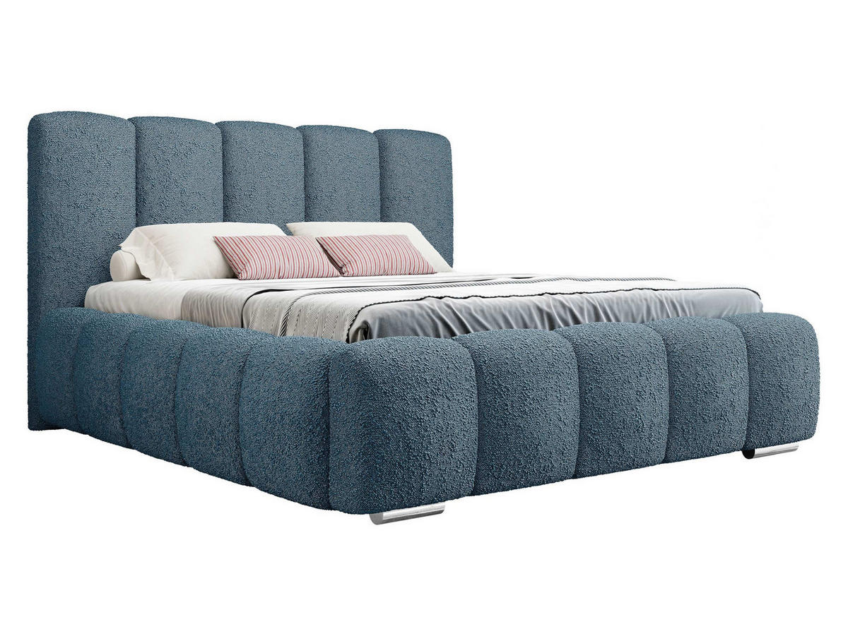 POLSTERBETT Wizko Boucle - Chromfarben/Naturfarben, Holz/Holzwerkstoff (140/200cm) - MIRJAN24