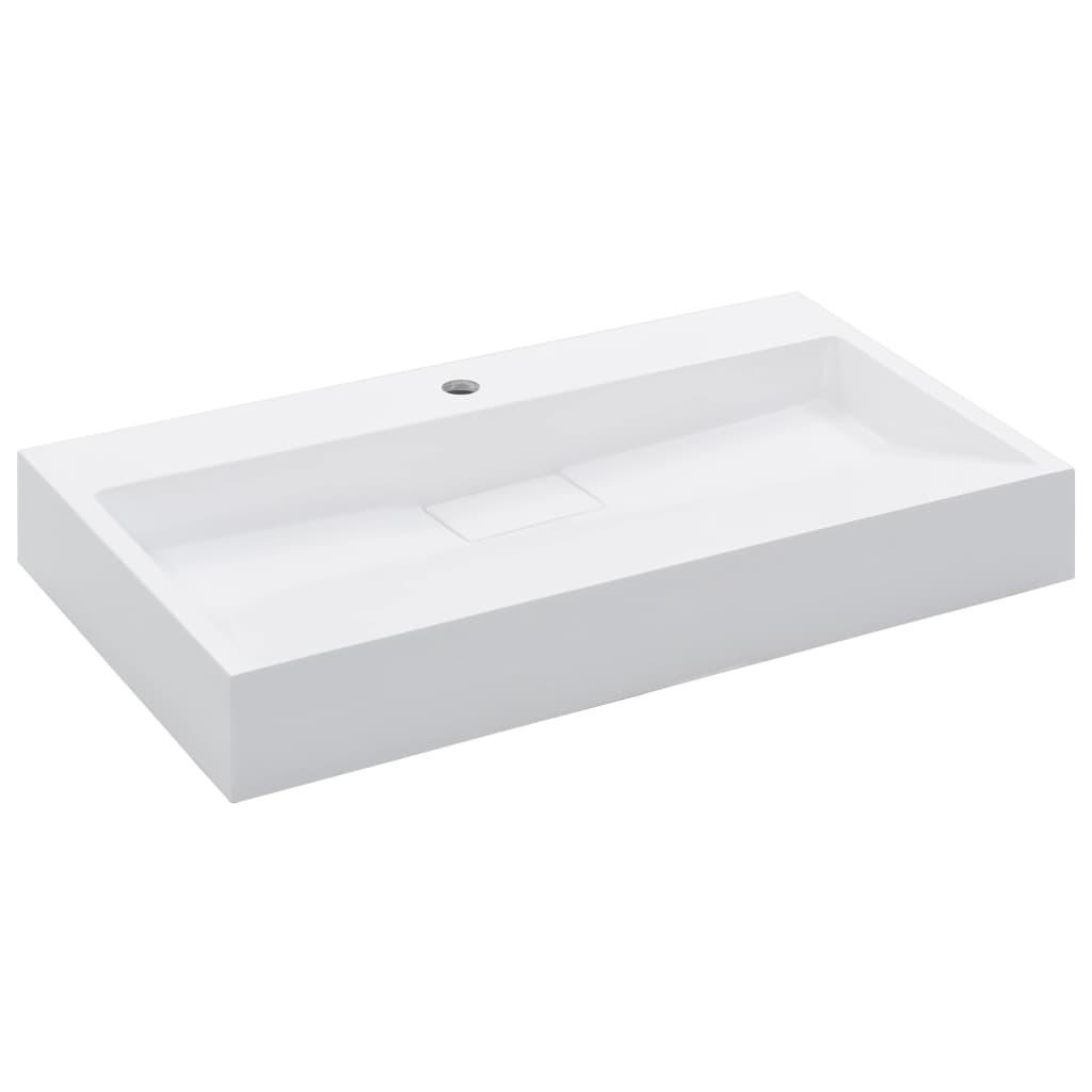 WASCHBECKEN Landers 80/46/11 cm - Weiß, Stein (80/11/46cm) - Nettlife