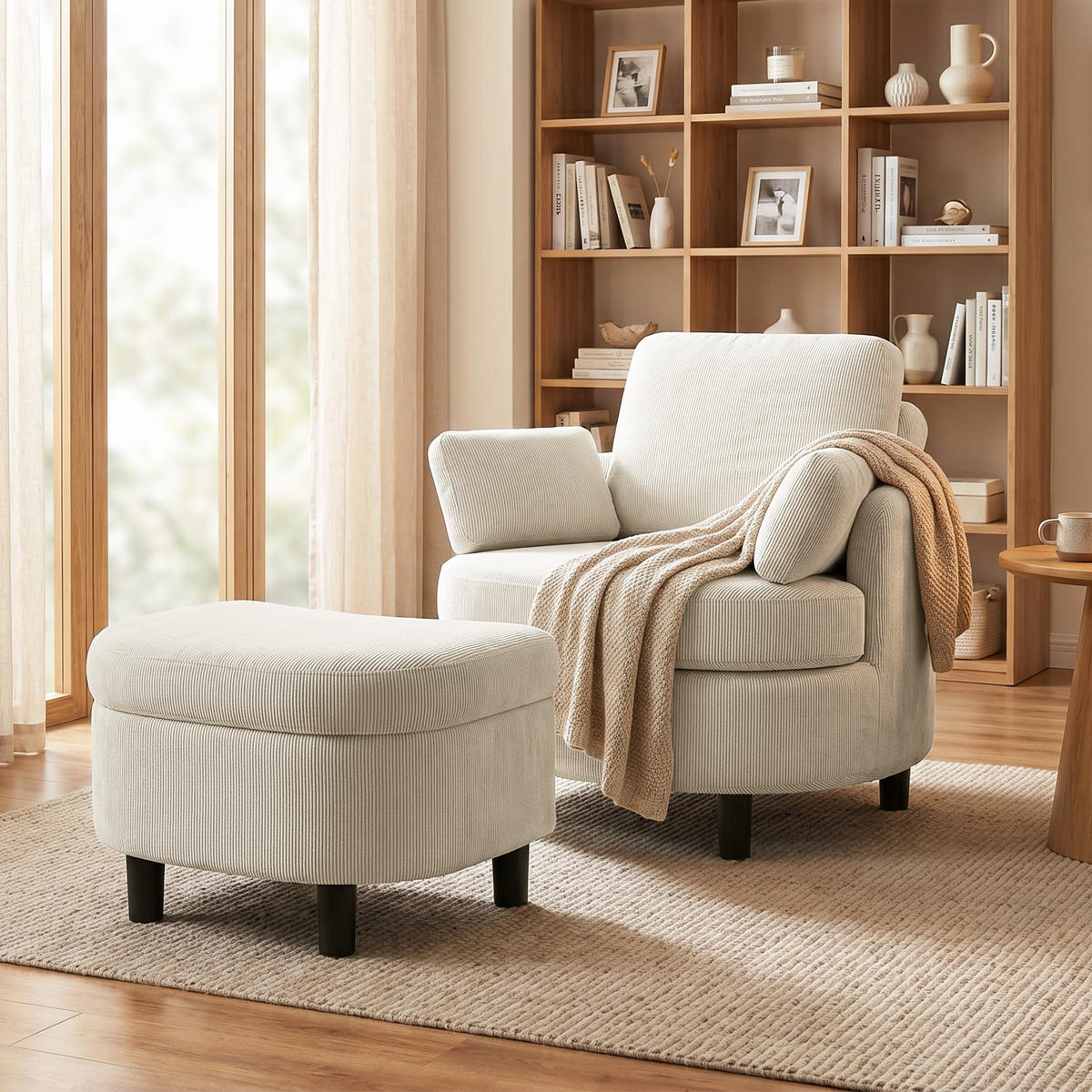 SESSEL Creme 85.5/69.0/78.0cm - Creme, Textil (69/78/85.5cm)