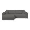 ECKSOFA Oreo L-Form Mit Bettkasten Und Schlaffunktion Quelle-Stoff Graphit Links - Dunkelgrau, Holz (143/247cm) - Kaiser Möbel