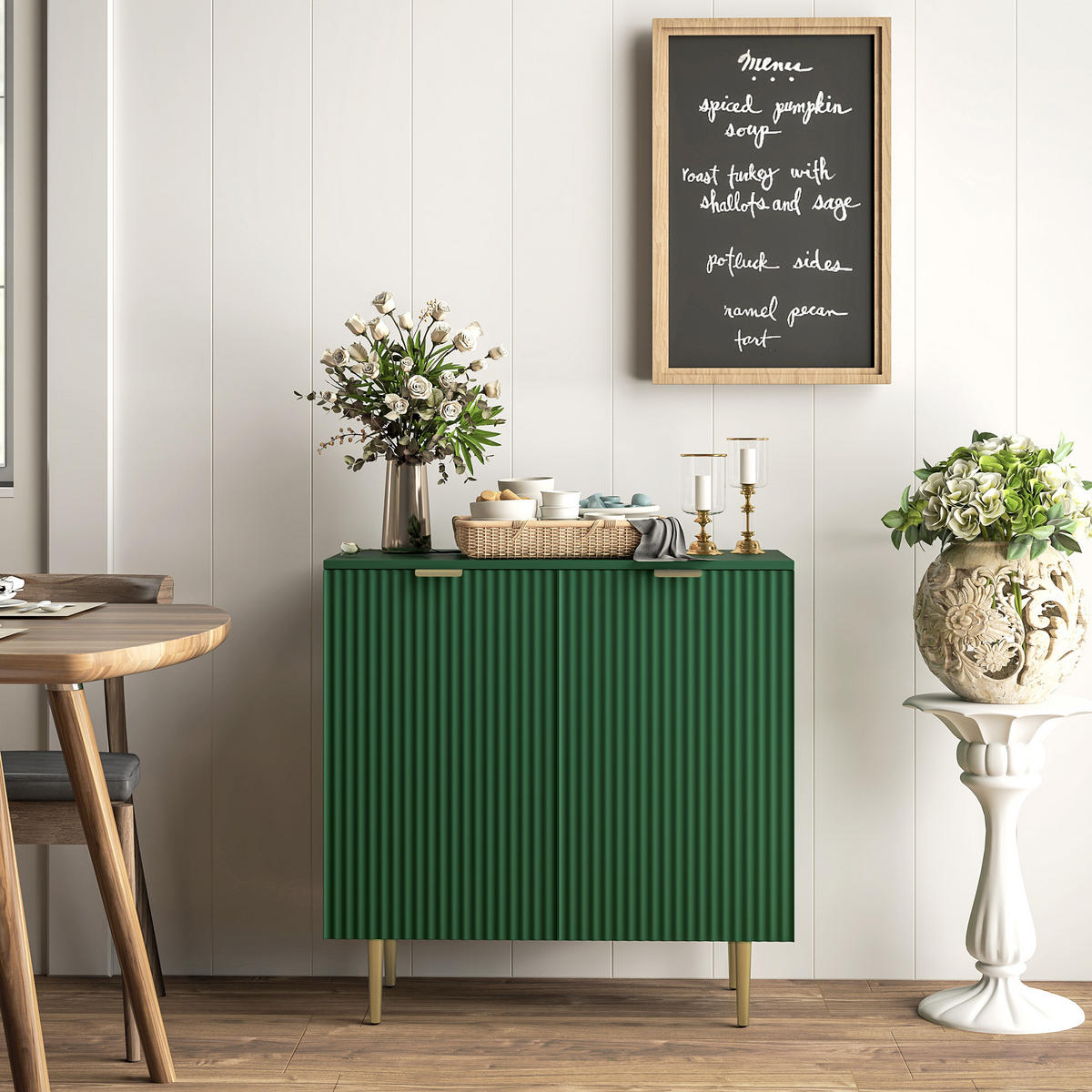 SIDEBOARD Olivgrün, 2 Türen, 80/40/80 cm - Grün, Holz (80/80/40cm) - PANGIVO