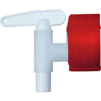 AUSLAUFHAHN NW 10, rot passend für Fässer mit Auslaufstutzen-Ø von 34 mm - Rot, Kunststoff (5/4/7cm) - GRAF