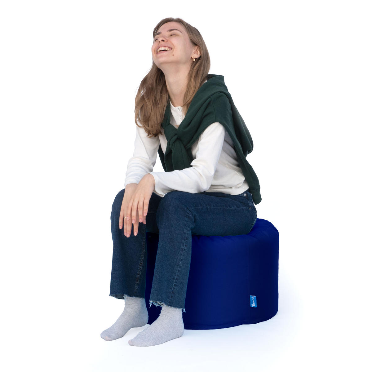 SITZPOUF L königsblau - Blau/Dunkelblau, Textil (500/300/500cm) - Bruni