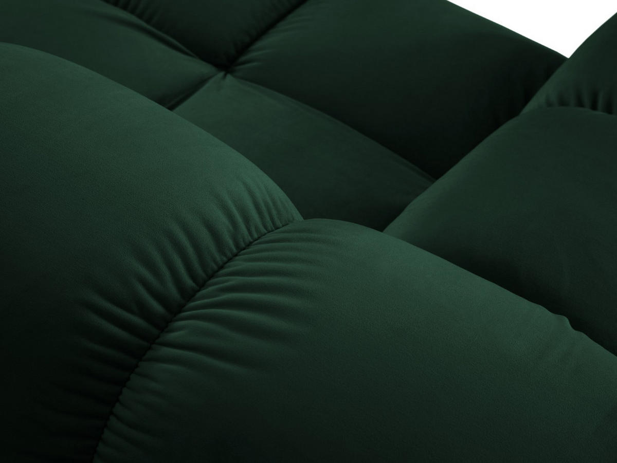 MODULARES-SOFA Bellis aus Samt flaschengrün 4 Sitzplätze - Grün, Textil (188/63/282cm) - Micadoni