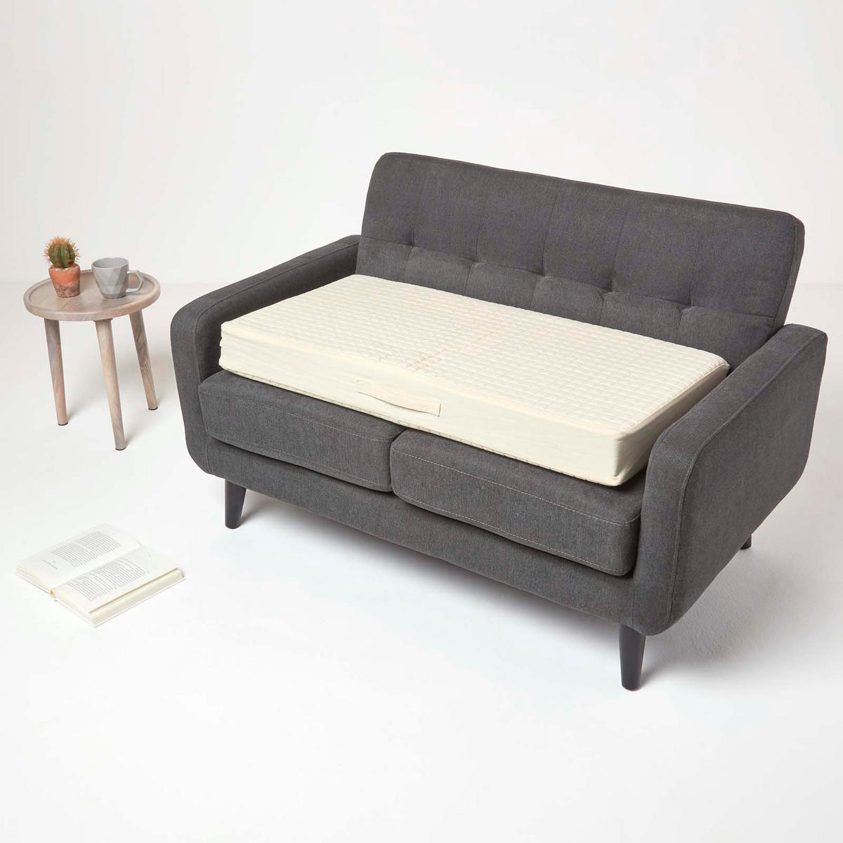 SOFA-AUFLAGE creme 100/50/10 cm – Sitzkissen orthopädisch - Creme, Textil (100/50/10cm) - Homescapes