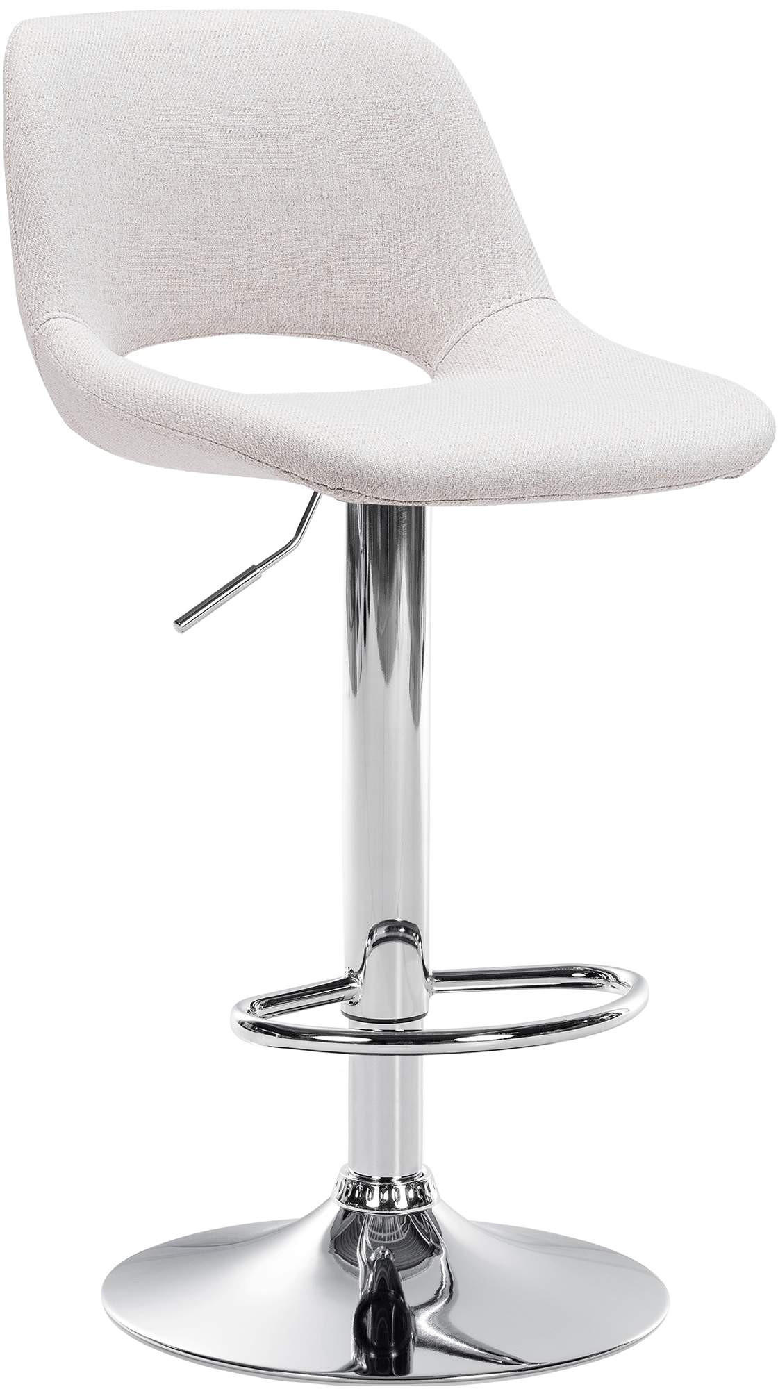 BARHOCKER JAKSON Creme Stoff Chrom - Creme, Textil/Metall (42/86/46cm) - DELUKE