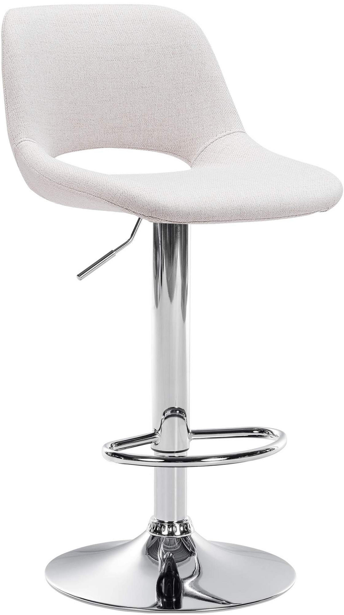 BARHOCKER JAKSON Creme Stoff Chrom - Creme, Textil/Metall (42/86/46cm) - DELUKE