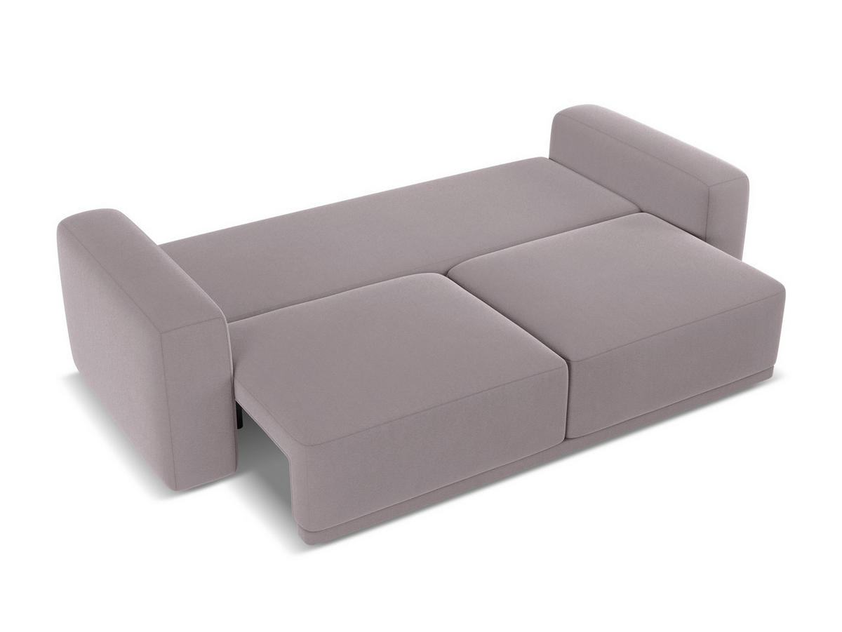 3-SITZER SOFA mit Schlaffunktion Samt Stoff Violett - Lila/Flieder, Kunststoff/Textil (242/91/100cm) - Makamii