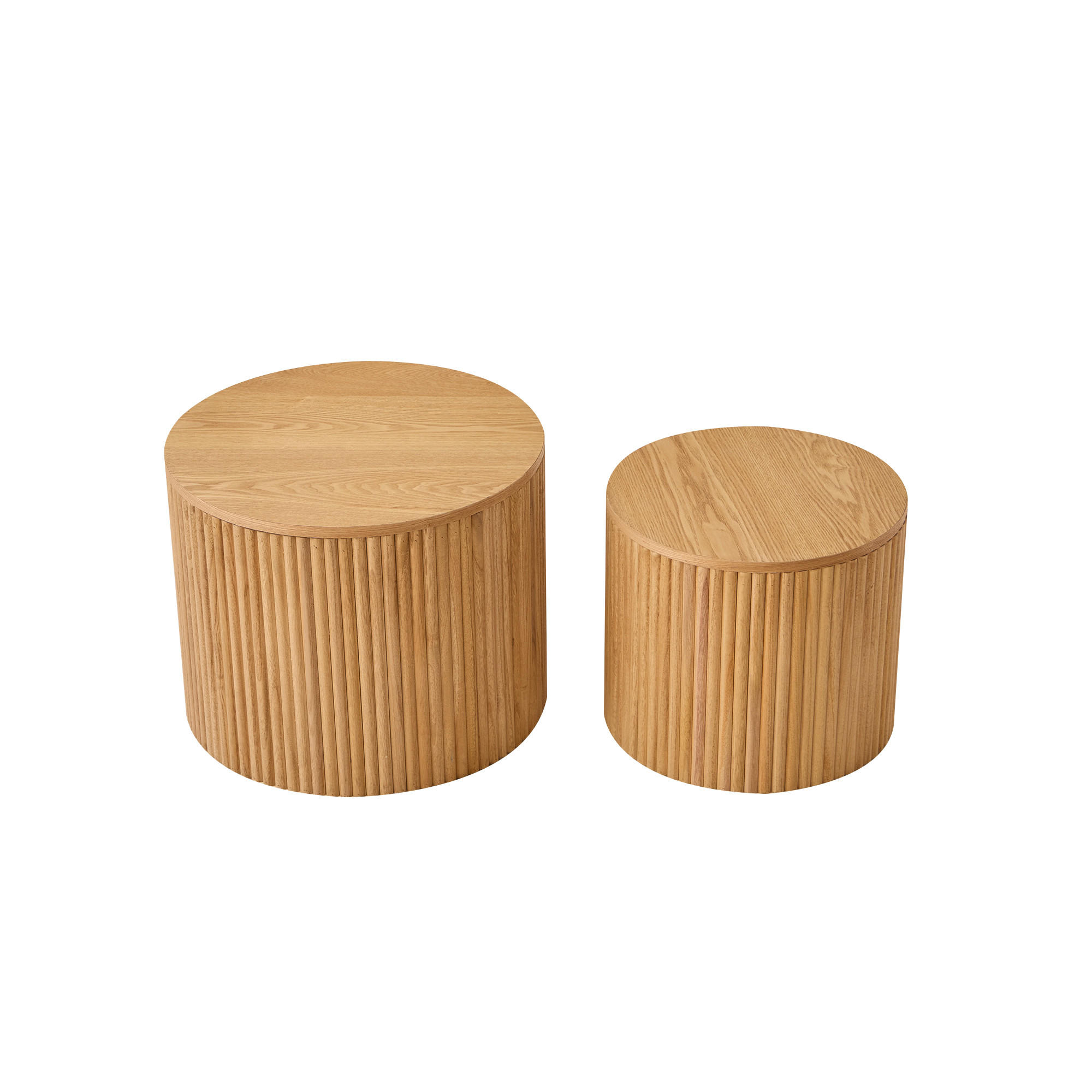 COUCHTISCH (2er set) Rund Braun 50 x 50 x 39 cm - Braun, Holz (50/50/38.5cm) - Nordlys
