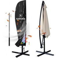 AMPELSCHIRM Schutzhülle mit Stab 265 cm wasserdicht UV-beständig - Weiß, Kunststoff (70/265/70cm)